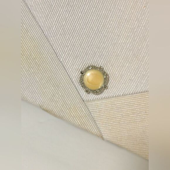 Andre Cellini Vintage Cream Silk Clutch Evening Bag - Picture 3 of 9